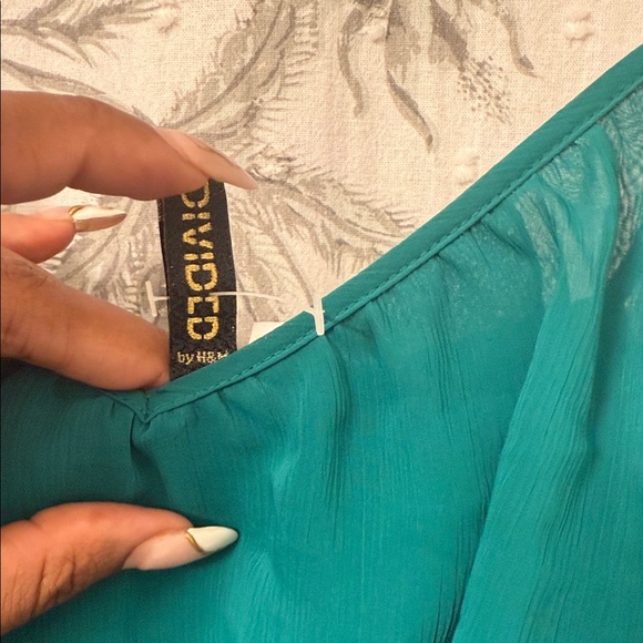 H&M Teal Layered Mini Dress - Picture 3 of 9